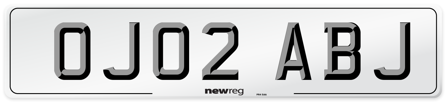 OJ02 ABJ Number Plate from New Reg